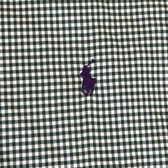 Ralph Lauren Men’s Green Gingham Check Button Up Shirt 4XLT Tall Purple Pony - Picture 5 of 9